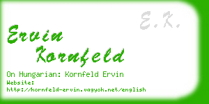 ervin kornfeld business card